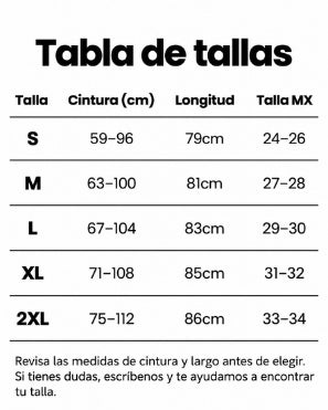 Tabla de tallas